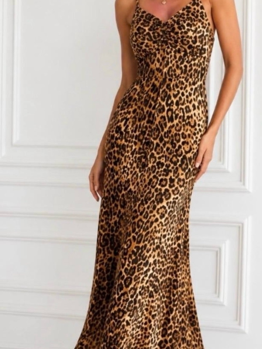 NWT Leopard Print Maxi Slip Dress - Cheetah size xs
